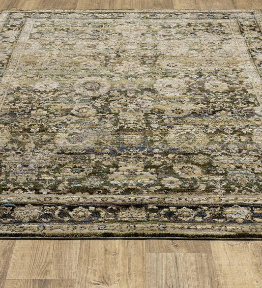 Plow & Hearth Synthetic Rugs Indoor Living Ashland Evening Synthetic Blend Indoor Border Rug