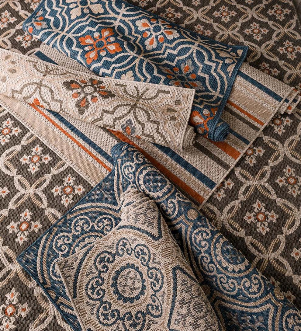 Plow & Hearth Synthetic Rugs Indoor Living Cambridge Stripe Indoor/Outdoor Rug