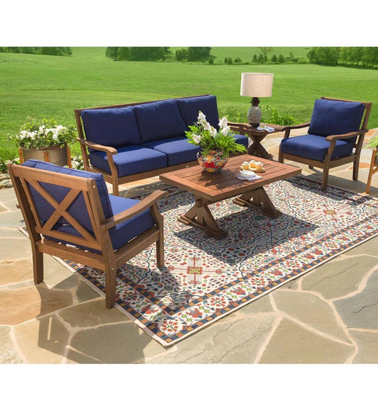 Plow & Hearth Synthetic Rugs Indoor Living Indoor/Outdoor Brunswick Tapestry Polypropylene Rug