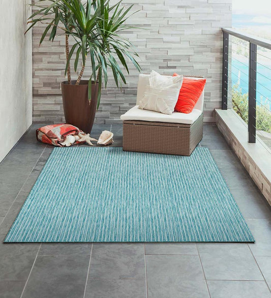 Plow & Hearth Synthetic Rugs Indoor Living Indoor/Outdoor Textured Stripe Polypropylene Rug