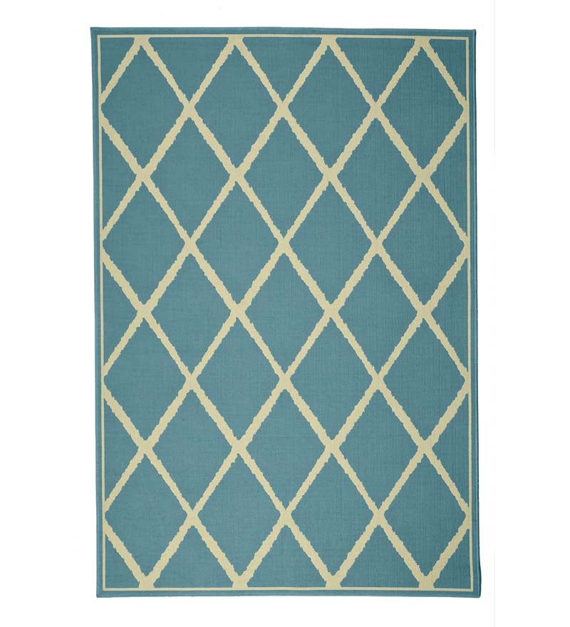 Plow & Hearth Synthetic Rugs Indoor Living Lattice Surry Indoor/Outdoor Polypropylene Area Rug