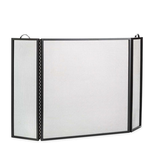 Plow & Hearth Tri-Panel Fireplace Screens Fireplace & Hearth Classic Tri-Fold Flat-Guard Fire Screen - Black