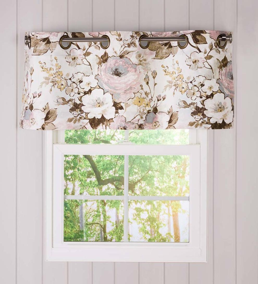Plow & Hearth Valances Indoor Living Thermalogic Insulated Bella Donna Floral Grommet-Top Curtain Pairs