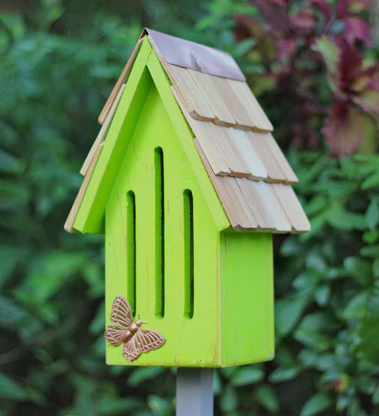 Plow & Hearth Wildlife Housing Yard & Garden Butterfly Breeze Cypress Butterfly House - Blue