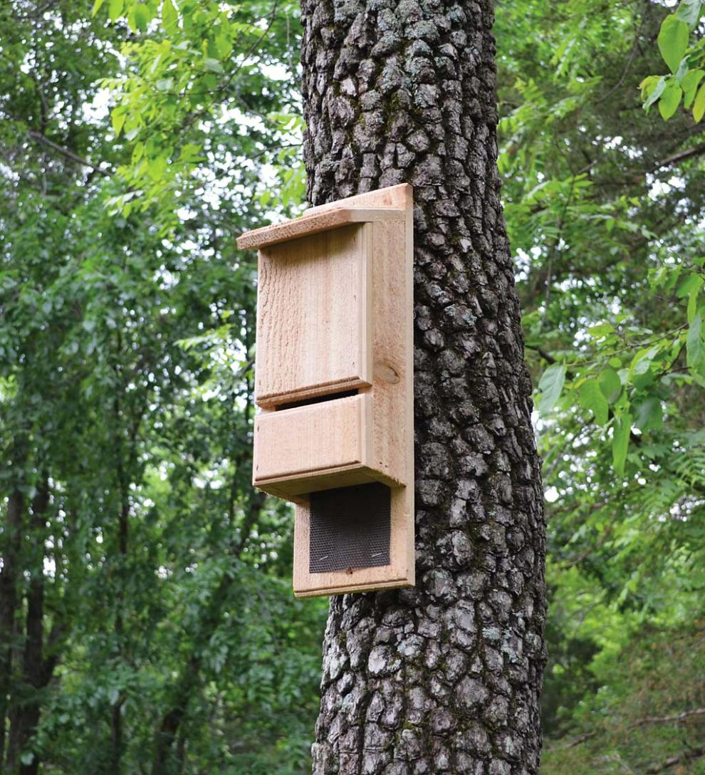 Plow & Hearth Wildlife Housing Yard & Garden Red Cedar Mini Bat Tower