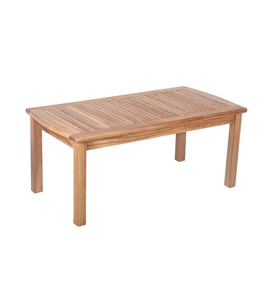 Plow & Hearth Wood Furniture Outdoor Living Rectangular Teak Coffee Table