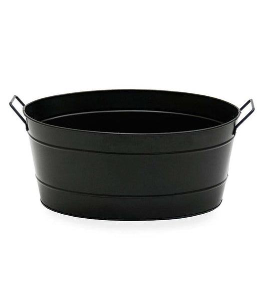 Plow & Hearth Wood Storage & Wood Racks Fireplace & Hearth Oval Galvanized Log Tub - Black