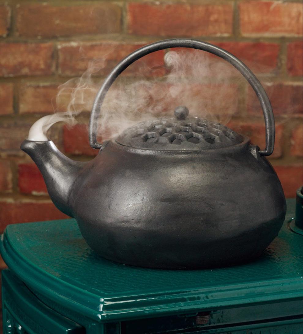 Plow & Hearth Wood Stove Accessories Fireplace & Hearth 3 Qt. Cast Iron Steamer Kettle - Black