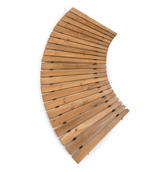 Plow & Hearth Pathways & Stepping Stones Yard & Garden 6'L Roll-Out Curved Hardwood Pathway