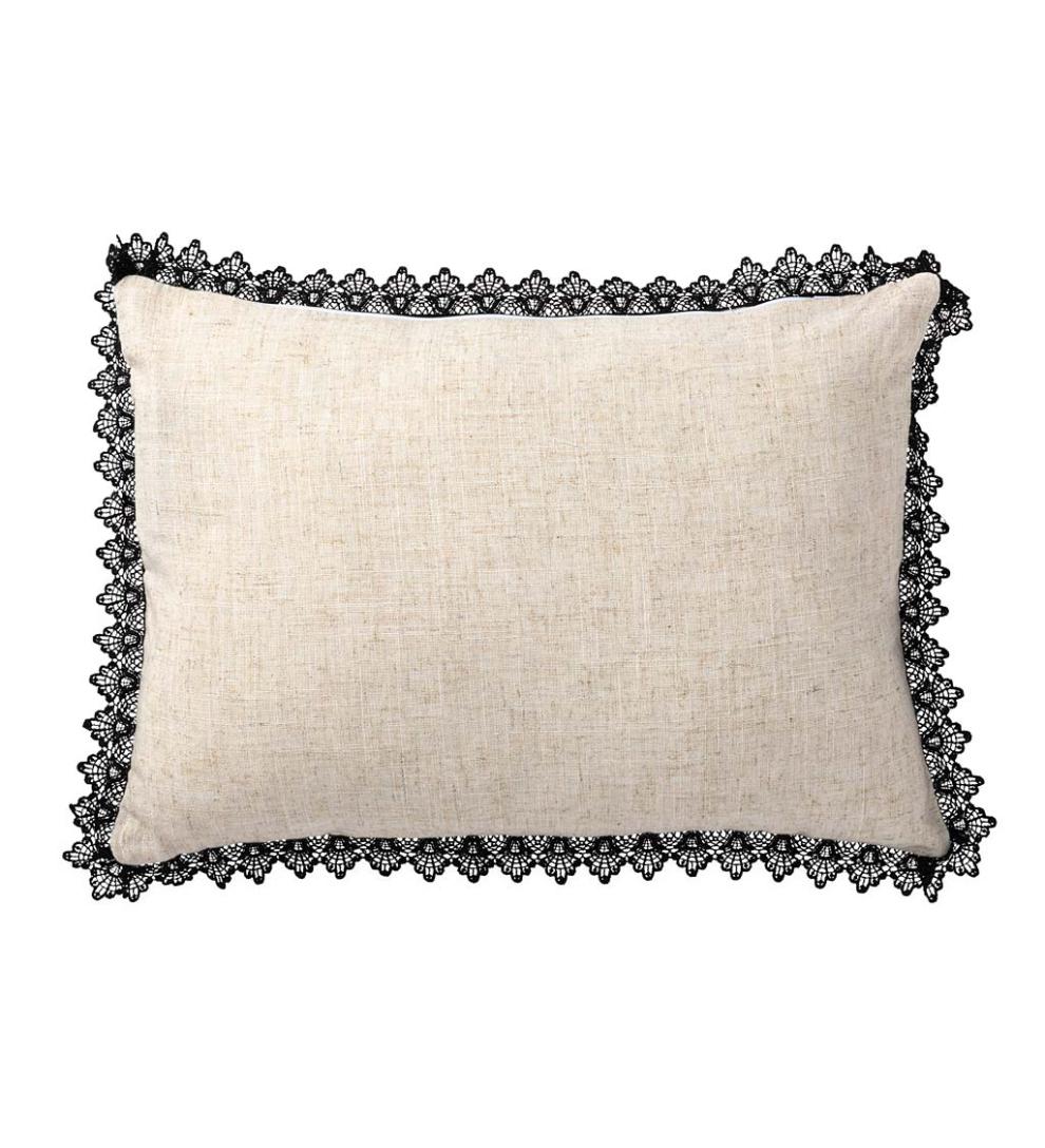 Plow & Hearth Home Accents Indoor Living Lighted Halloween Decorative Throw Pillow - Raven With Jack-O'-Lanterns