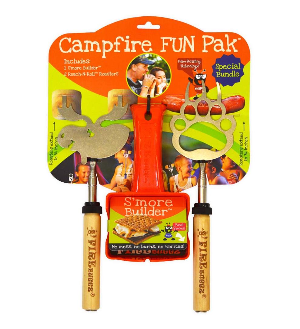 Plow & Hearth Fire Pits Fireplace & Hearth Campfire Fun Pak With Roasting Sticks And S'More Builder