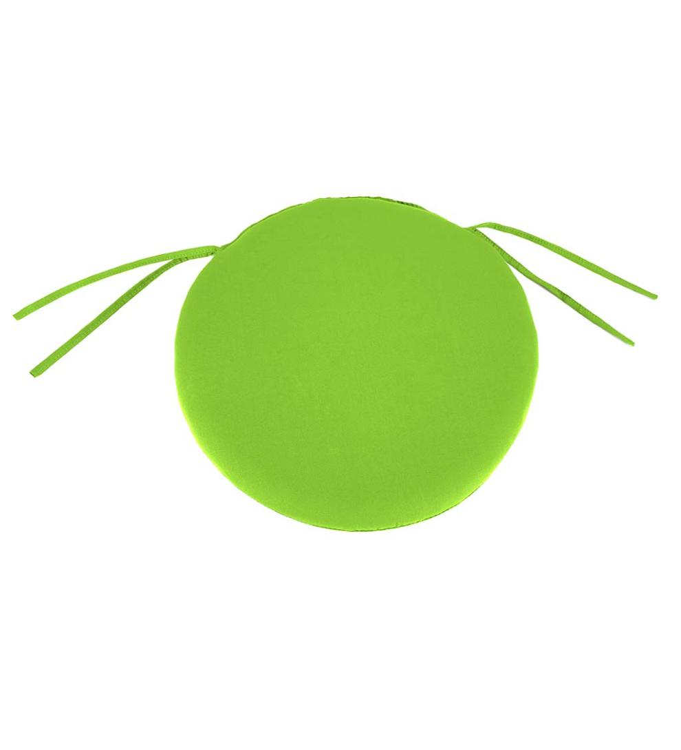 Plow & Hearth Outdoor Furniture Cushions Outdoor Living Polyester Classic Round Chair Cushion With Ties, 16" X 2" Thickness - Forest Green