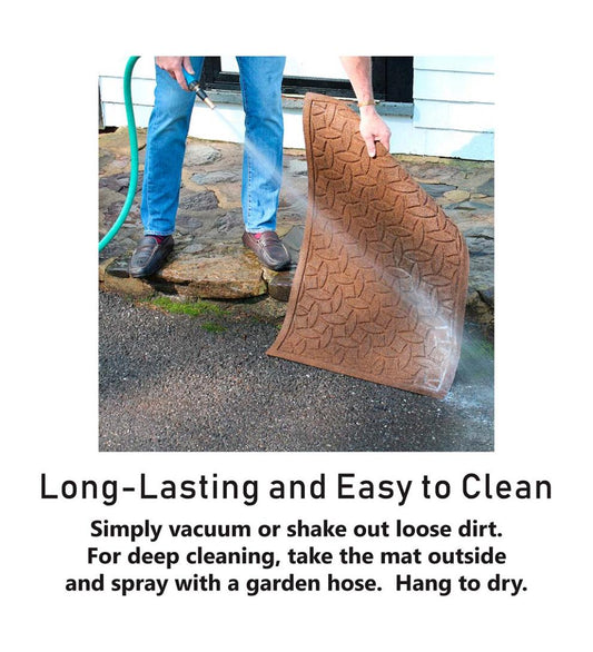 Plow & Hearth Doormats Indoor Living Waterhog Cable Weave Doormat With Single Initial, 2' X 3' - Bordeaux