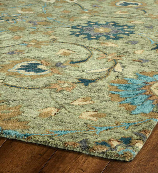 Plow & Hearth Hearth Rugs Fireplace & Hearth Carmona Sage Wool Rug, 2' X 3' - Sage