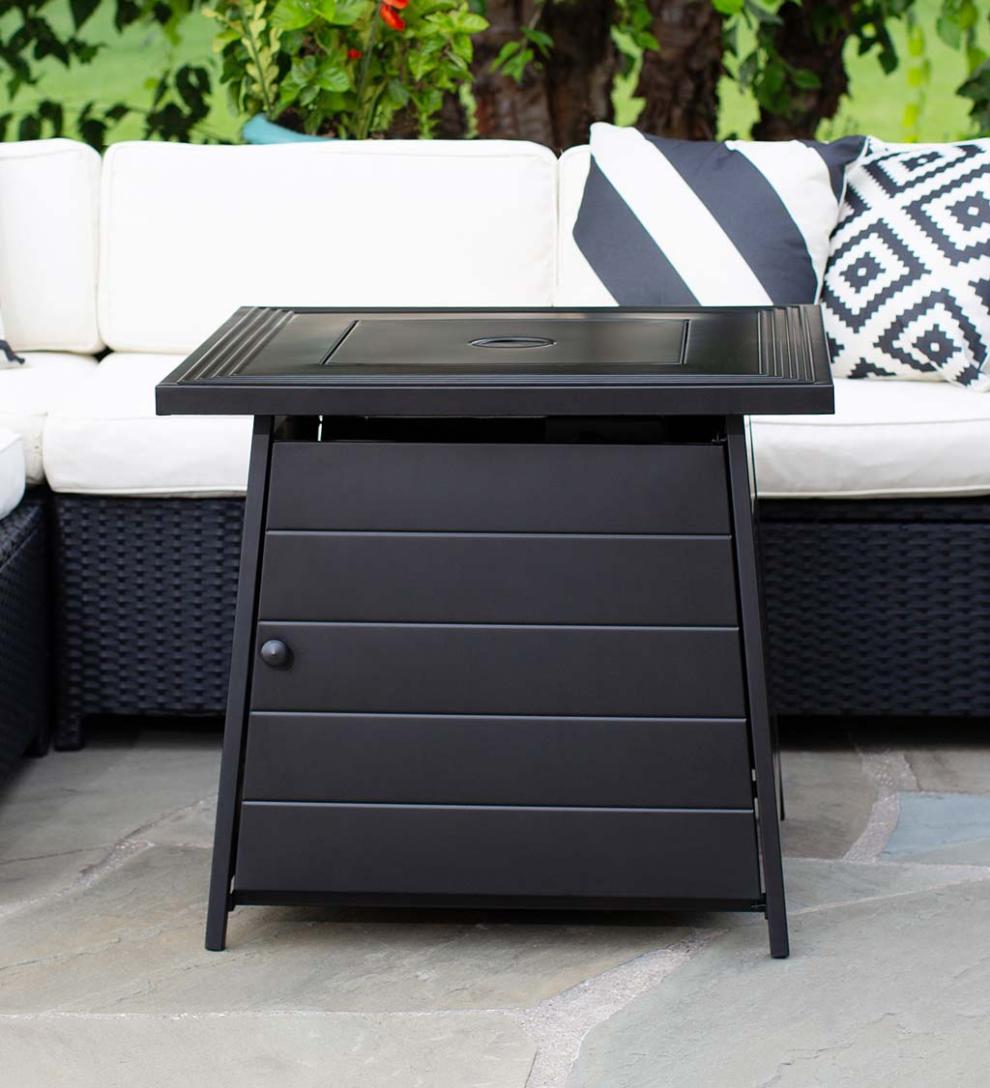 Plow & Hearth Fire Pits Fireplace & Hearth Cason Outdoor Lp Gas Fire Pit With Steel Mantel, 28"