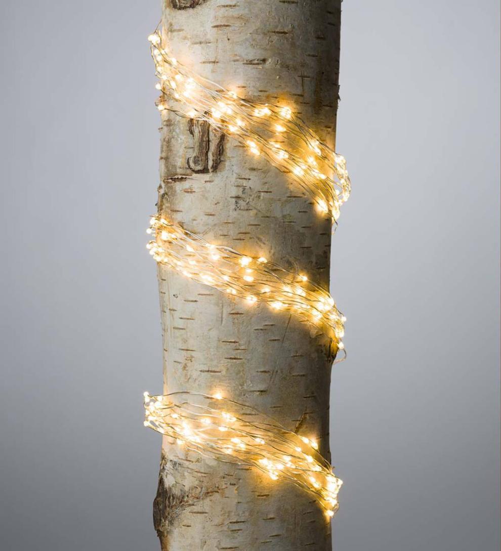Plow & Hearth Deck & Patio Accents Outdoor Living Electric Bunch Lights, 320 Warm White Leds On Bendable Wire, 3'2"L - Copper