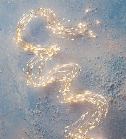 Plow & Hearth Deck & Patio Accents Outdoor Living Electric Bunch Lights, 320 Warm White Leds On Bendable Wire, 3'2"L - Copper