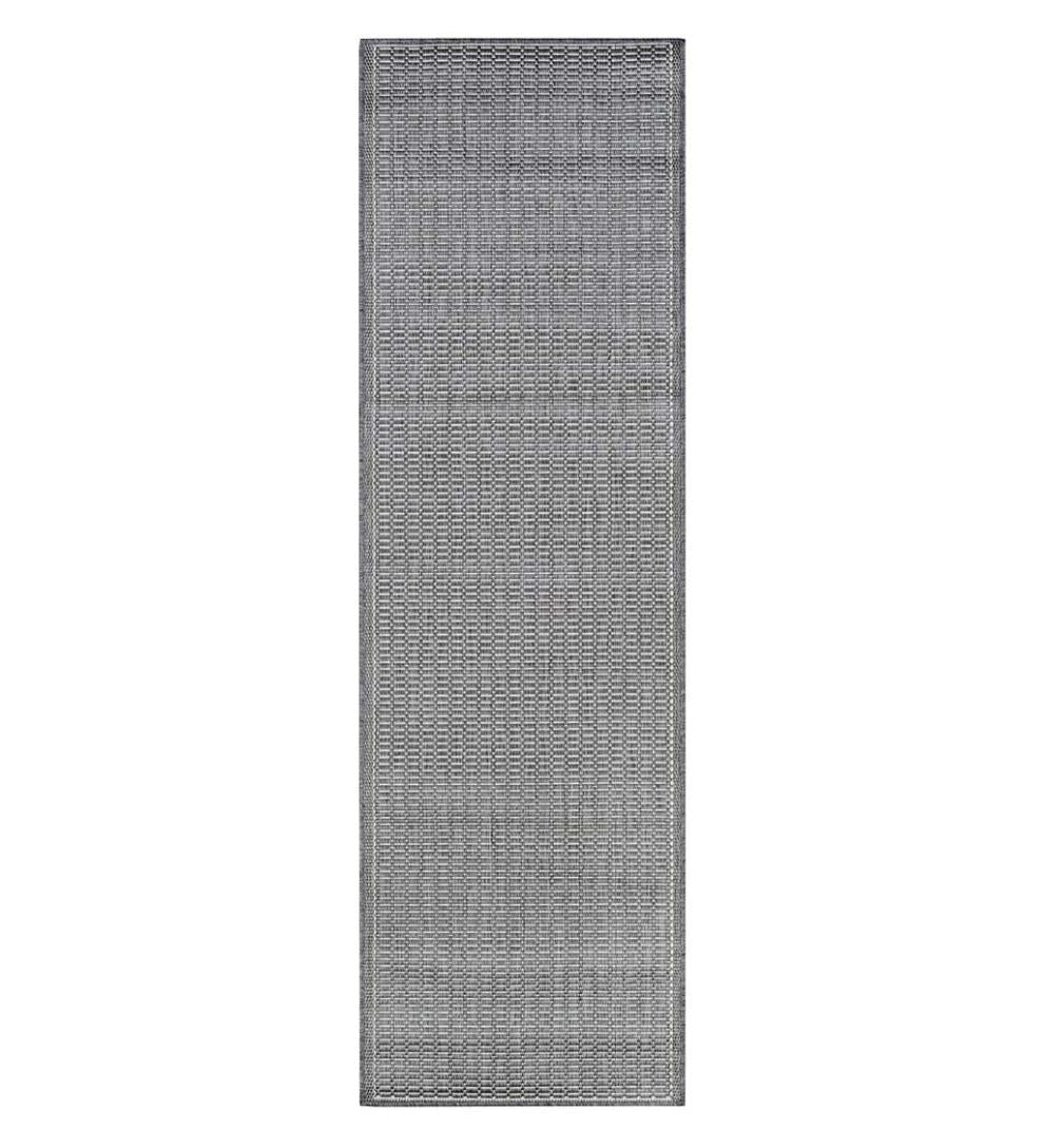 Plow & Hearth Synthetic Rugs Indoor Living Veranda Textured Indoor/Outdoor Polypropylene Rug, 2'3" X 11'9" Runner - Black