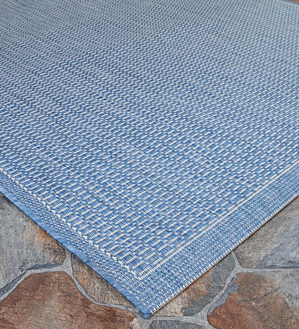 Plow & Hearth Synthetic Rugs Indoor Living Veranda Textured Indoor/Outdoor Polypropylene Rug, 2'3" X 11'9" Runner - Black