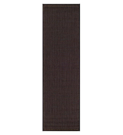 Plow & Hearth Synthetic Rugs Indoor Living Veranda Textured Indoor/Outdoor Polypropylene Rug, 2'3" X 11'9" Runner - Black