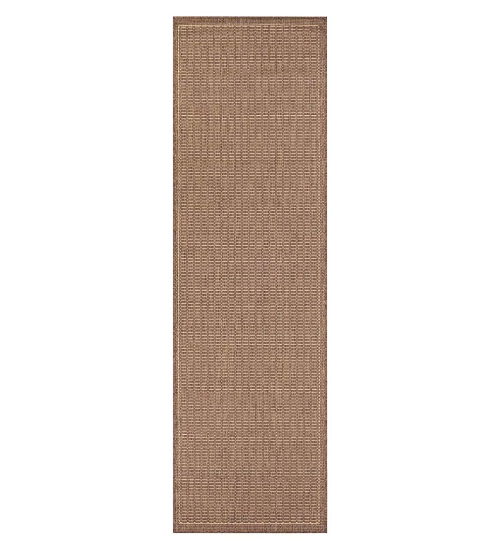 Plow & Hearth Synthetic Rugs Indoor Living Veranda Textured Indoor/Outdoor Polypropylene Rug, 2'3" X 11'9" Runner - Black
