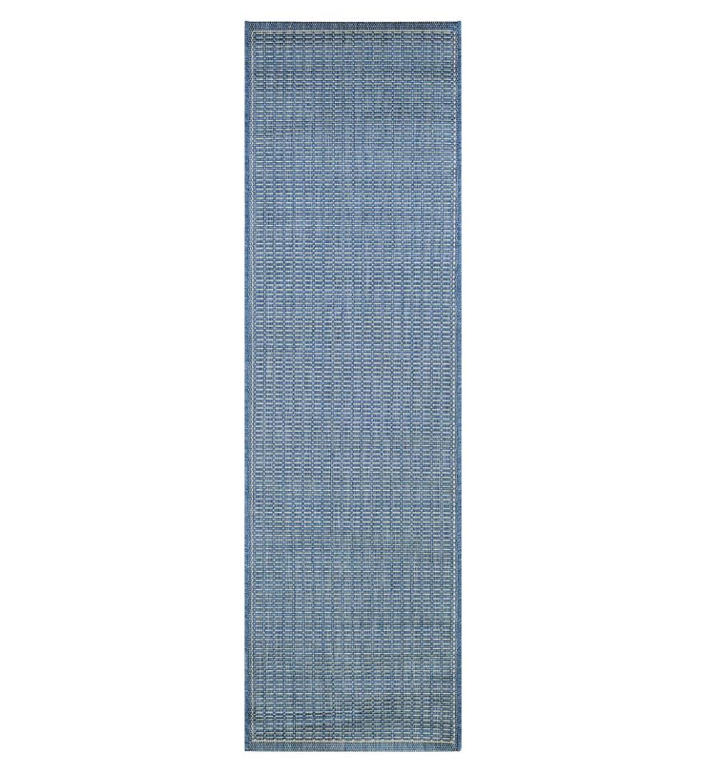 Plow & Hearth Synthetic Rugs Indoor Living Veranda Textured Indoor/Outdoor Polypropylene Rug, 2'3" X 11'9" Runner - Black