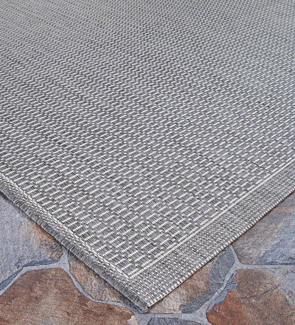 Plow & Hearth Synthetic Rugs Indoor Living Veranda Textured Indoor/Outdoor Polypropylene Rug, 2'3" X 11'9" Runner - Black
