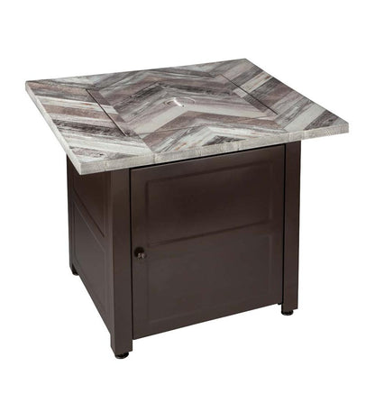 Plow & Hearth Fire Pits Fireplace & Hearth Berwyn Outdoor Lp Gas Fire Pit With Printed Resin Mantel, 30"