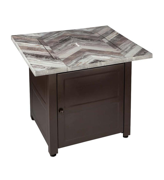 Plow & Hearth Fire Pits Fireplace & Hearth Berwyn Outdoor Lp Gas Fire Pit With Printed Resin Mantel, 30"
