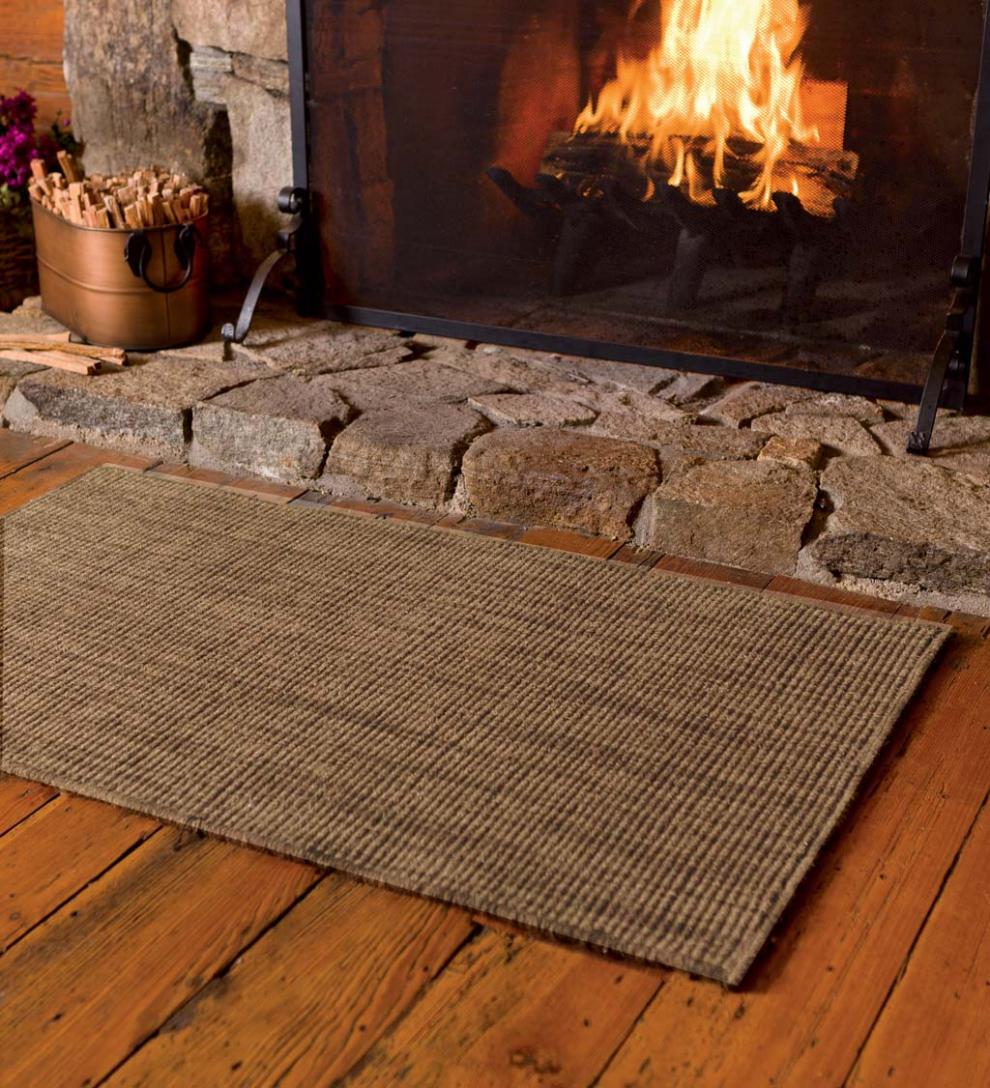 Plow & Hearth Hearth Rugs Fireplace & Hearth Wool Blend Dalton Rug, 3'6"X 5'6" - Ash