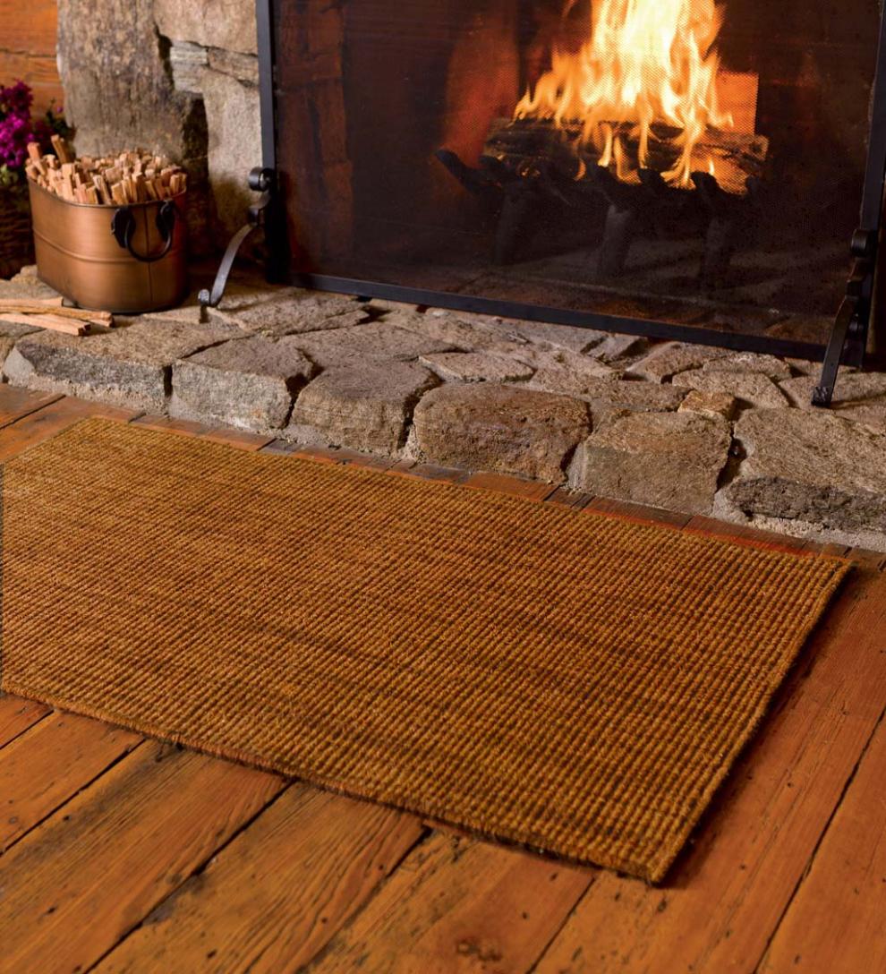 Plow & Hearth Hearth Rugs Fireplace & Hearth Wool Blend Dalton Rug, 3'6"X 5'6" - Ash