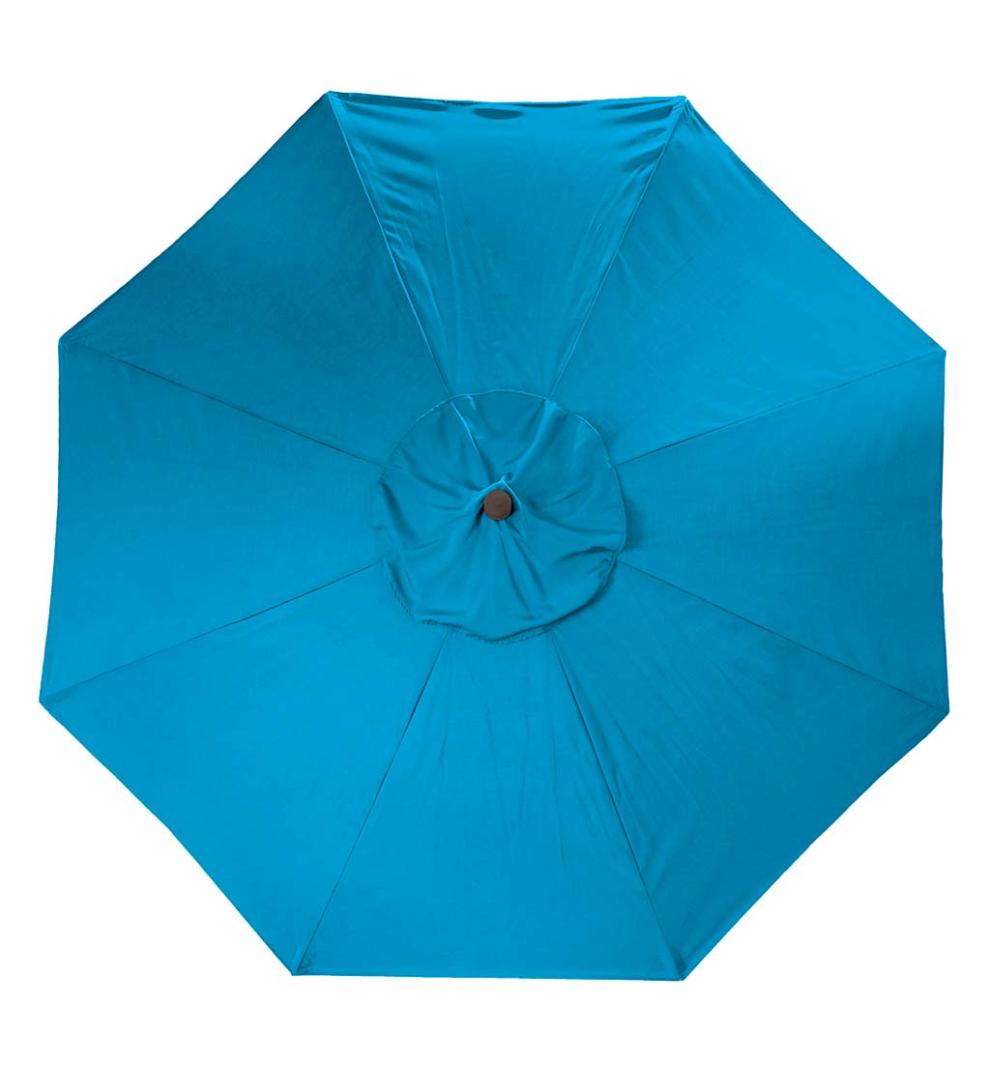 Plow & Hearth Shades & Umbrellas Outdoor Living Deluxe 9' Aluminum Umbrella With Sunbrella Canopy - Black