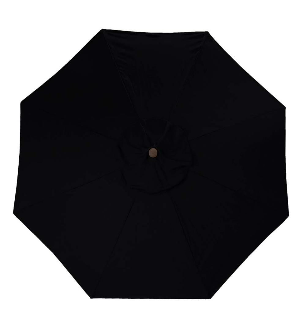 Plow & Hearth Shades & Umbrellas Outdoor Living Deluxe 9' Aluminum Umbrella With Sunbrella Canopy - Black