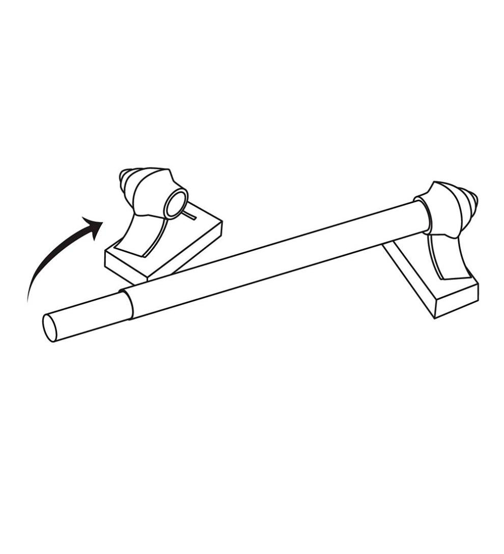 Plow & Hearth Curtain Rods & Hardware Indoor Living Adjustable Magnetic Curtain Rod, 15-28" - Antique Brass