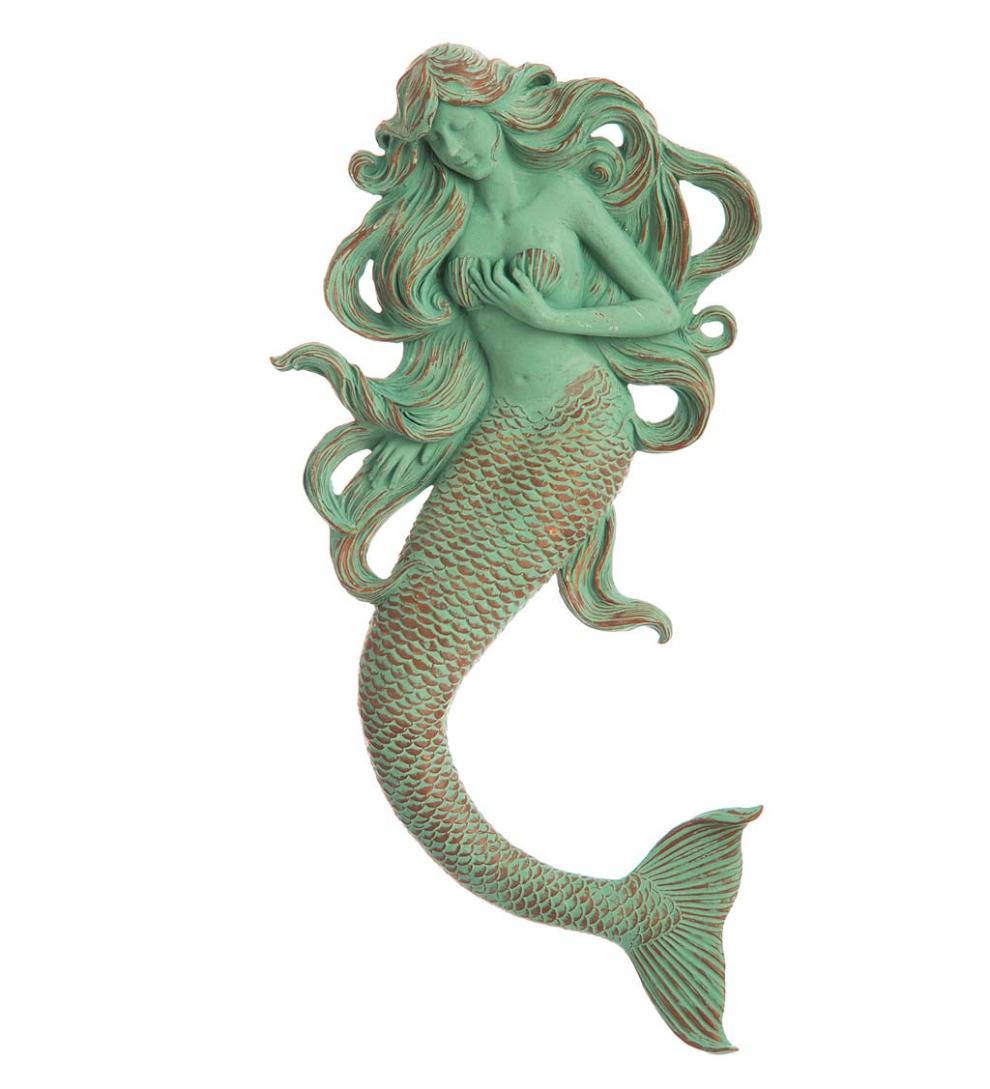 Plow & Hearth Home Accents Indoor Living Verdigris Mermaid Wall DÉCor