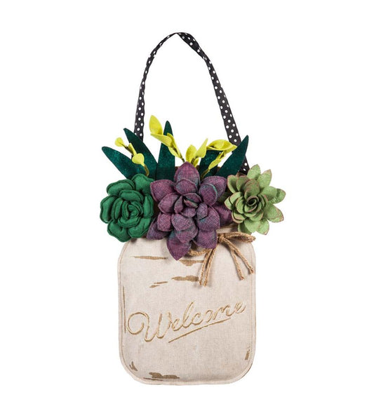 Plow & Hearth Home Accents Indoor Living Succulents Mason Jar Door DÉCor