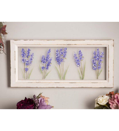 Plow & Hearth Home Accents Indoor Living Hand-Painted Lilacs Screen Wood Frame Wall DÉCor