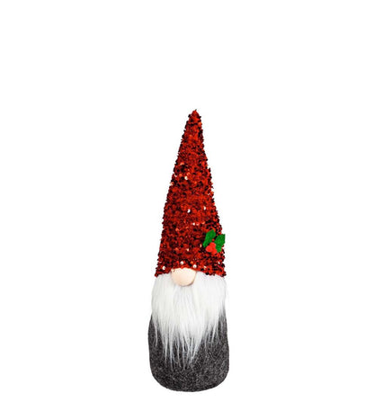 Plow & Hearth Home Accents Indoor Living Holiday Sparkle Plush Gnome Table DÉCor, Set Of 2