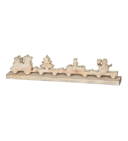Plow & Hearth Fireplace & Mantel Décor Fireplace & Hearth Wooden Holiday Train Tabletop DÉCor