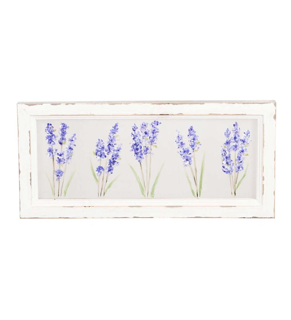 Plow & Hearth Home Accents Indoor Living Hand-Painted Lilacs Screen Wood Frame Wall DÉCor