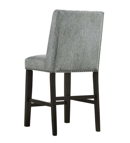 Plow & Hearth Kitchen & Bar Stools Indoor Living Upholstered Chair-Style 24" Counter Stools, Set Of 2 - Charcoal Gray/Espresso