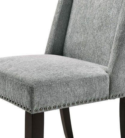 Plow & Hearth Kitchen & Bar Stools Indoor Living Upholstered Chair-Style 24" Counter Stools, Set Of 2 - Charcoal Gray/Espresso