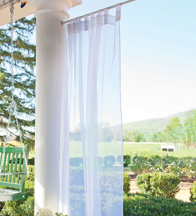 Plow & Hearth Sheers Indoor Living Outdoor Velcro® Curtains Tab Sheer Panel