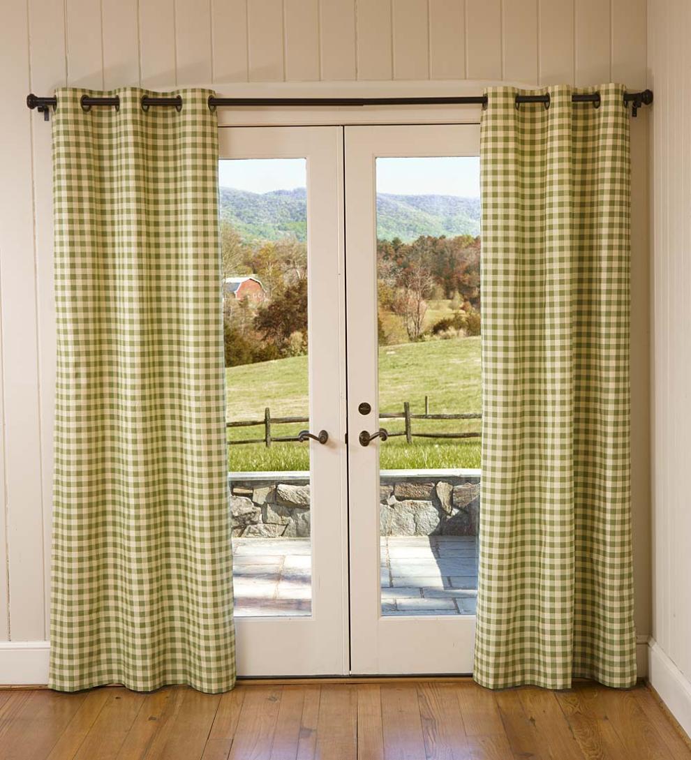 Plow & Hearth Valances Indoor Living Thermalogic Energy Efficient Insulated Check Grommet-Top Curtain Pairs