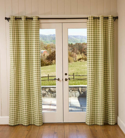 Plow & Hearth Valances Indoor Living Thermalogic Energy Efficient Insulated Check Grommet-Top Curtain Pairs