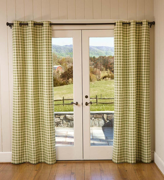 Plow & Hearth Valances Indoor Living Thermalogic Energy Efficient Insulated Check Grommet-Top Curtain Pairs
