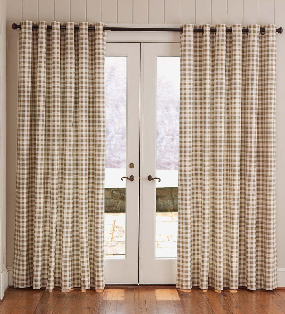 Plow & Hearth Valances Indoor Living Thermalogic Energy Efficient Insulated Check Grommet-Top Curtain Pairs