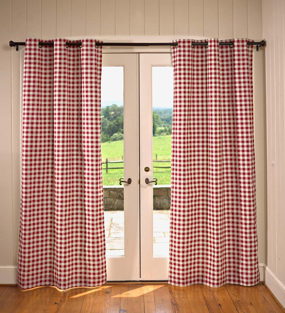 Plow & Hearth Valances Indoor Living Thermalogic Energy Efficient Insulated Check Grommet-Top Curtain Pairs