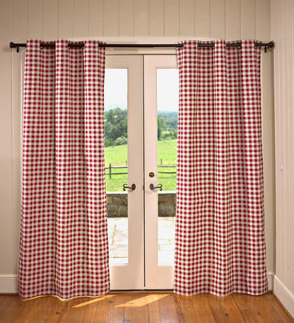 Plow & Hearth Valances Indoor Living Thermalogic Energy Efficient Insulated Check Grommet-Top Curtain Pairs
