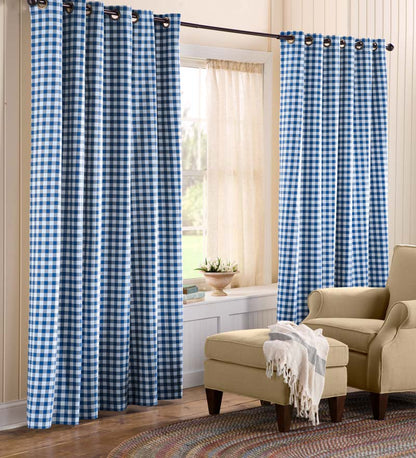 Plow & Hearth Valances Indoor Living Thermalogic Energy Efficient Insulated Check Grommet-Top Curtain Pairs